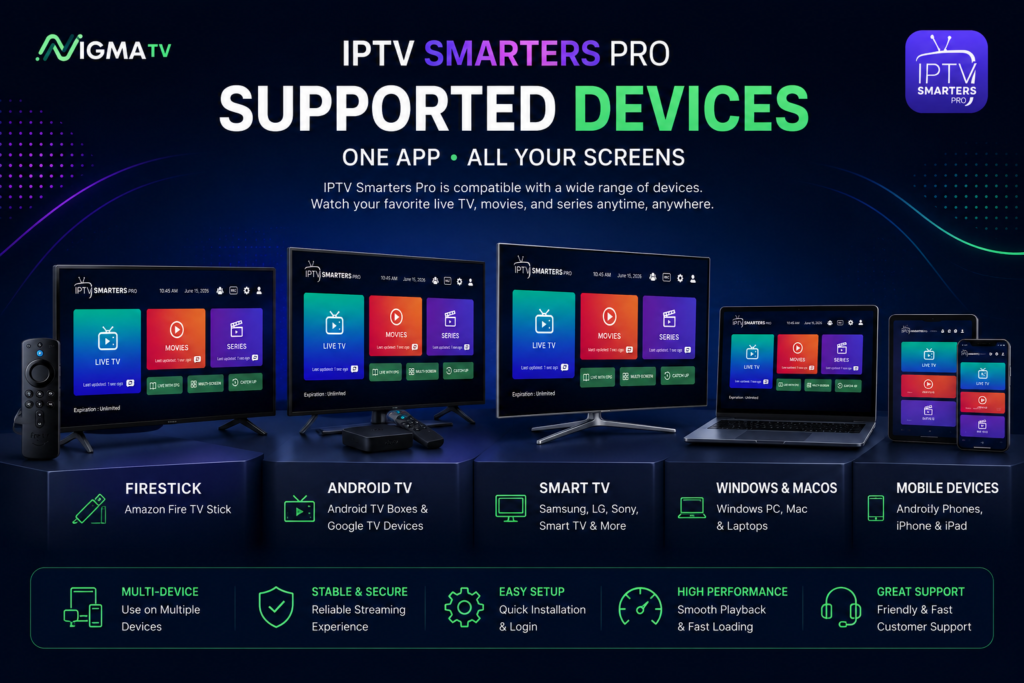 Devices compatible with IPTV Smarters Pro