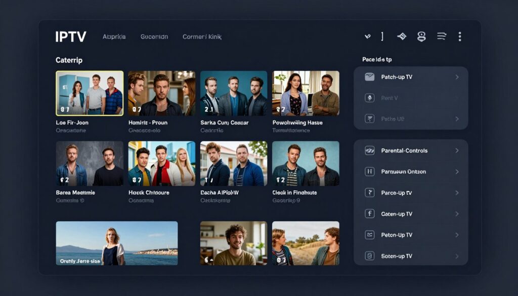 advanced features dashboard showing epg guide catch up tv and recording options