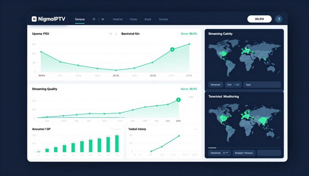 network performance graph showing nigma iptv server uptime and streaming quality metrics